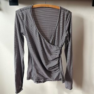 lululemon Nulu striped long sleeve shirt 6